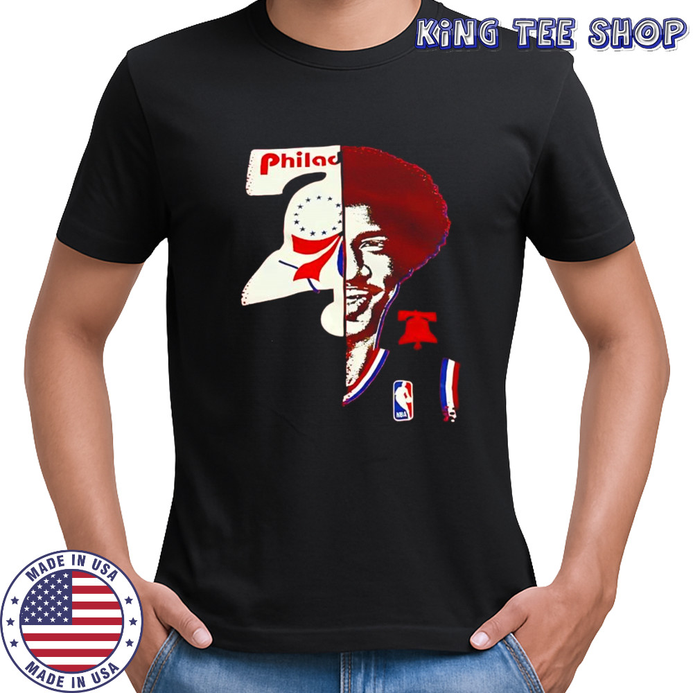 The Doctor Julius Erving Philadelphia 76ers big face shirt