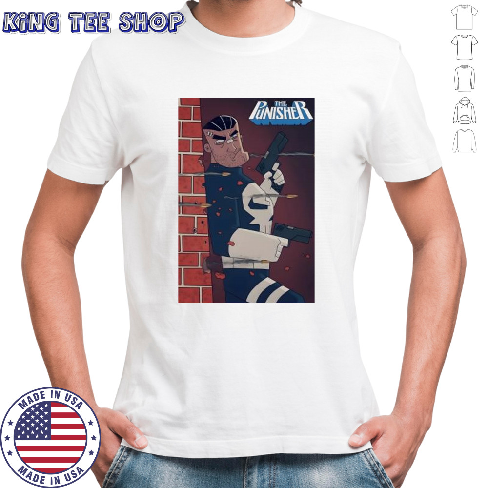 The Punisher take cover under a hail of bullets Marvel Comics shirt