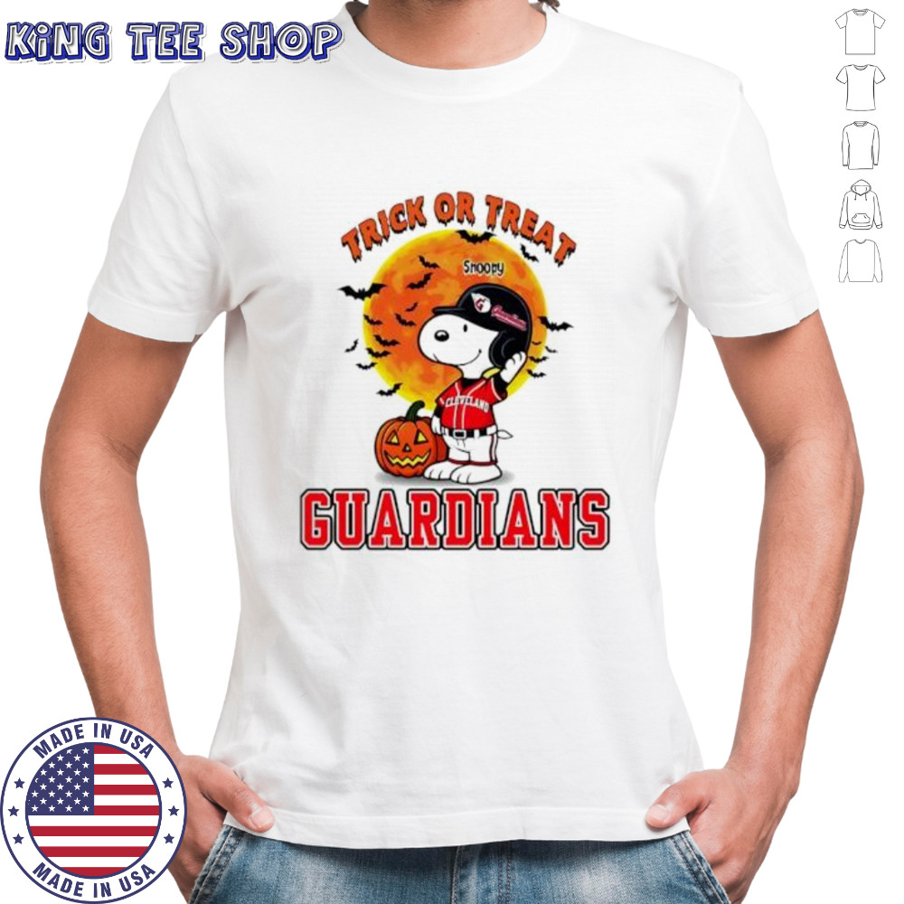 Trick or Treat Cleveland Guardians Snoopy Halloween shirt
