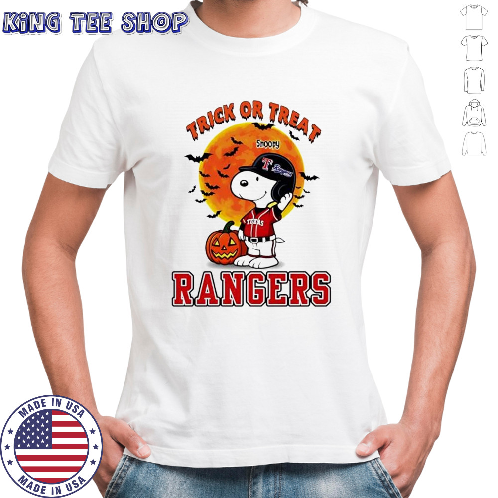 Trick or Treat Texas Rangers Snoopy Halloween shirt