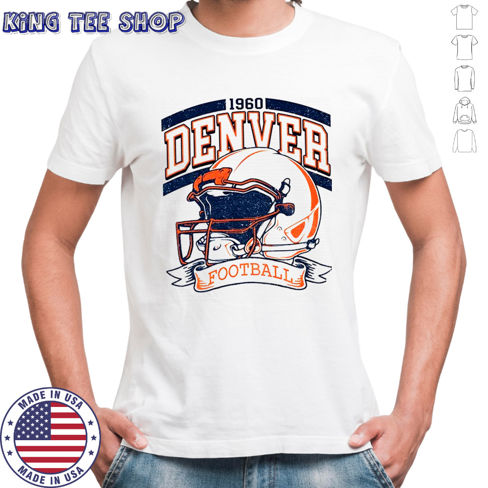 Vintage 90s Style Denver Broncos Football helmet 1960 shirt