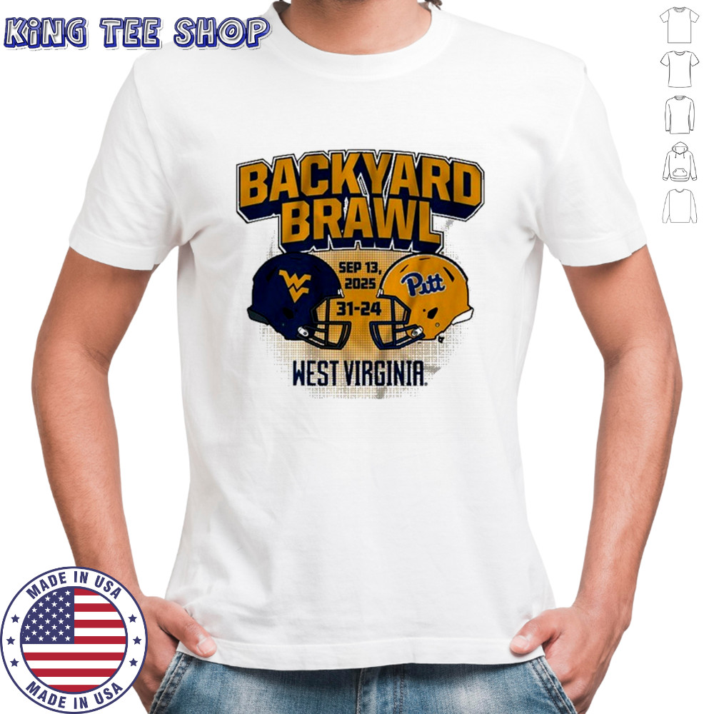 West Virginia Mountaineers Vs Pittsburgh Panthers Backyard Brawl Champs Sep 13 2025 Helmets T-shirt