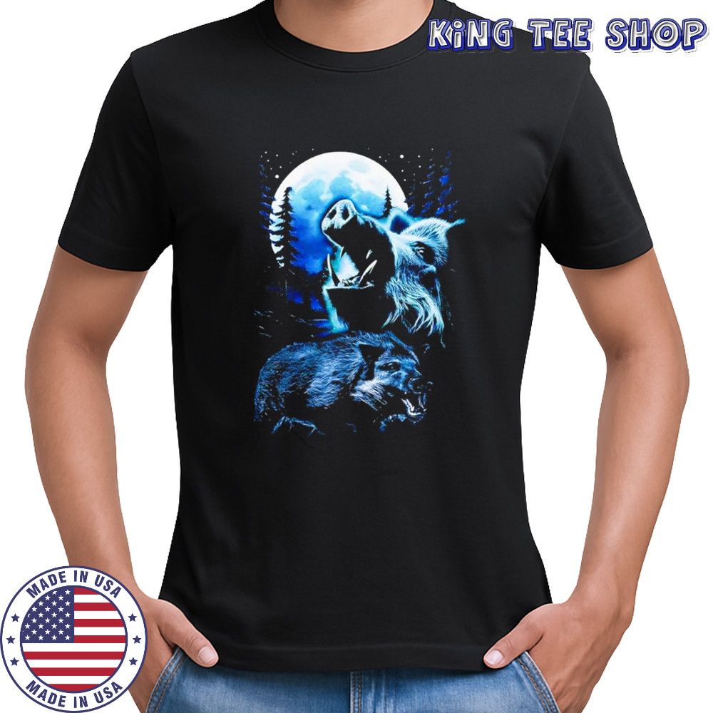Wild boar howling at the moon shirt