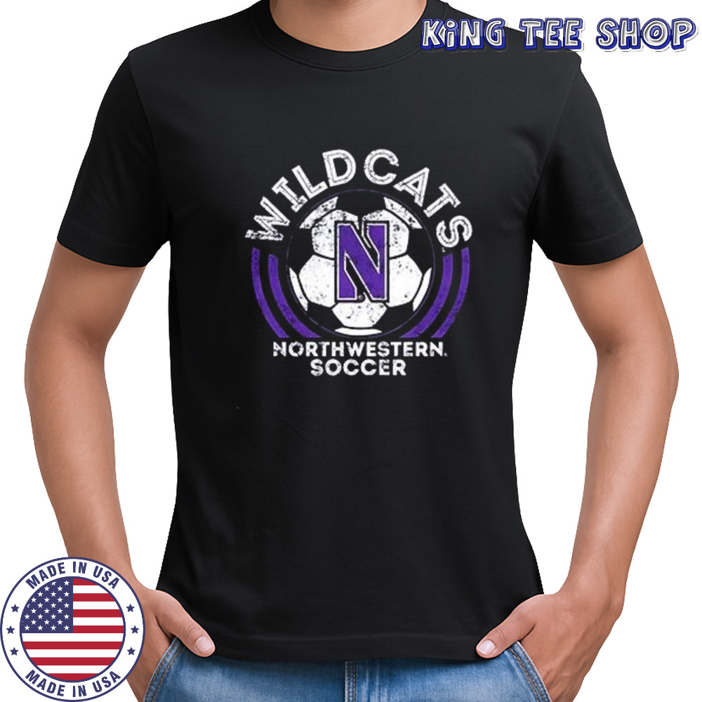 Wildcats Northwestern Soccer Ball retro shirt