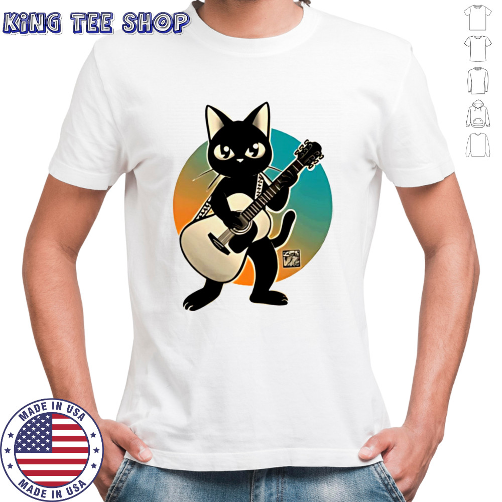 Acoustic guitar Black Cat T-shirt Acoustic guitar Black Cat T-shirt