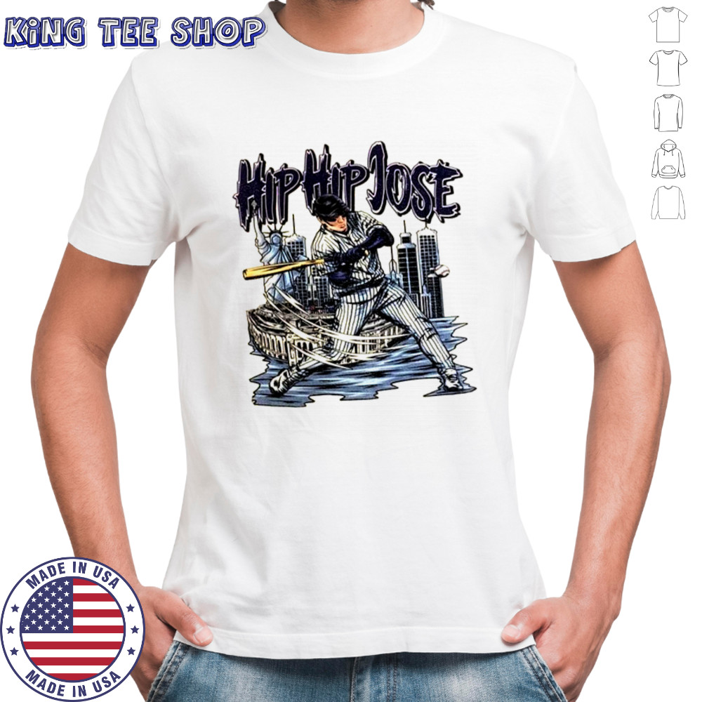 Austin Wells wearing Hip Hip Jose New York Yankees shirt