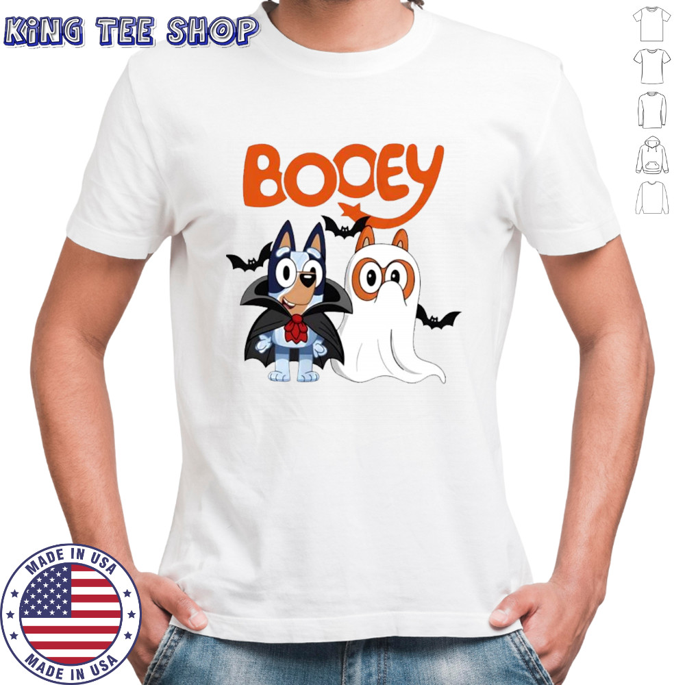 Booey Halloween costumes Bluey and Bingo Ghost shirt