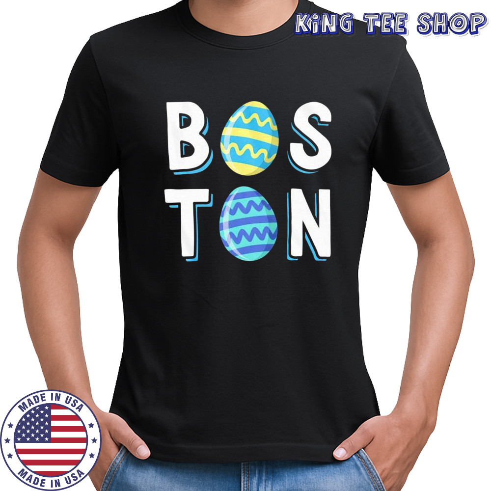 Boston stacked easter eggs shirt