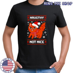 Cat Christmas naughty not nice shirt