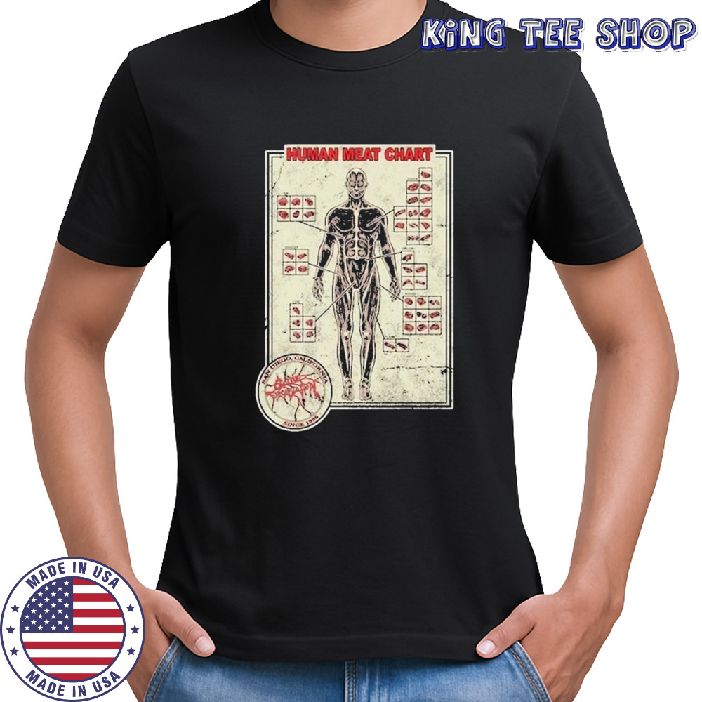 Cattle Decapitation Human Meat Chart T-shirt