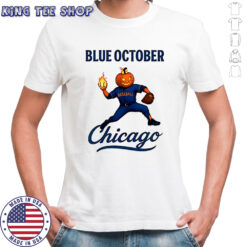 Chicago Cubs baseball blue october pumpkin head Halloween shirts