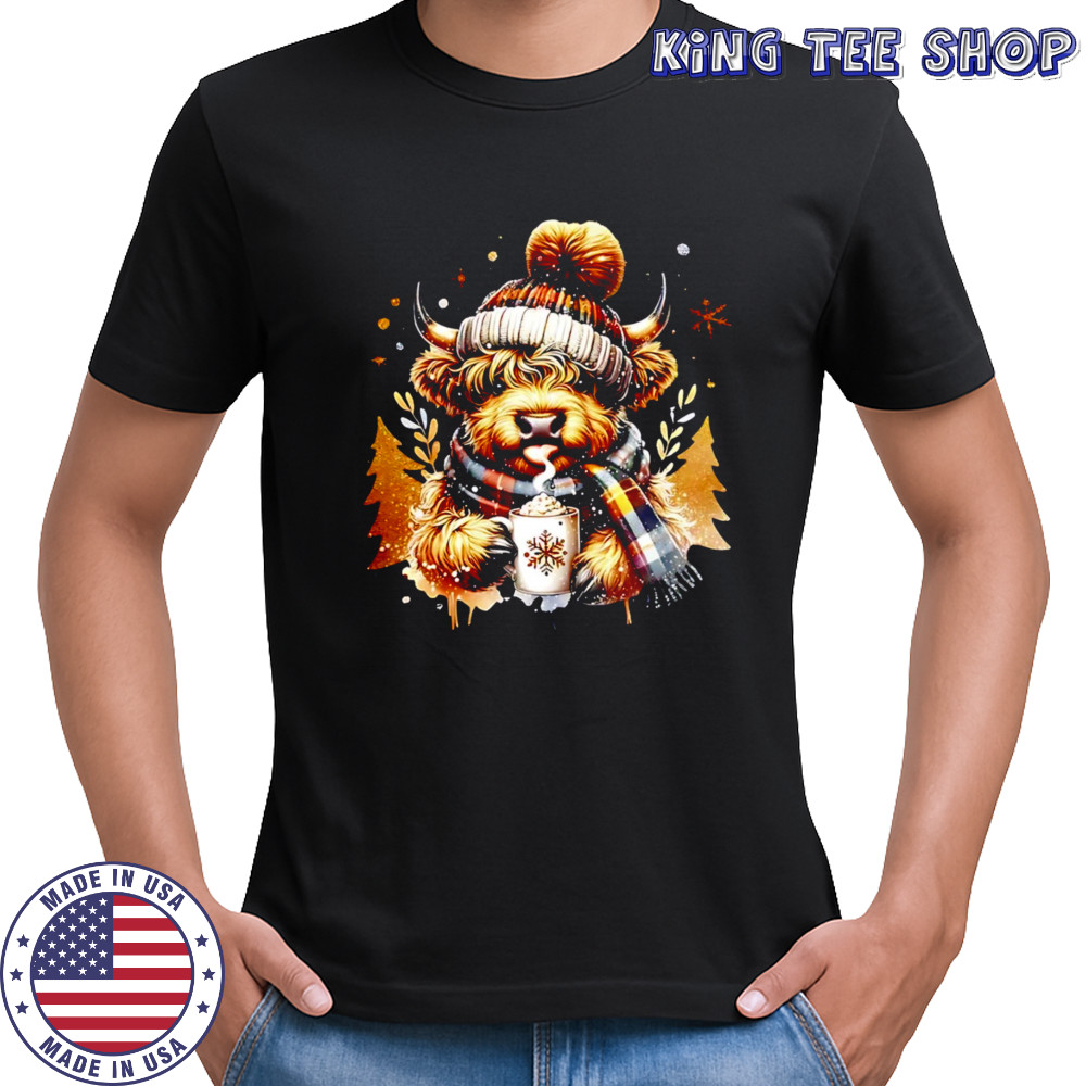 Christmas cocoa cow cute holiday shirt
