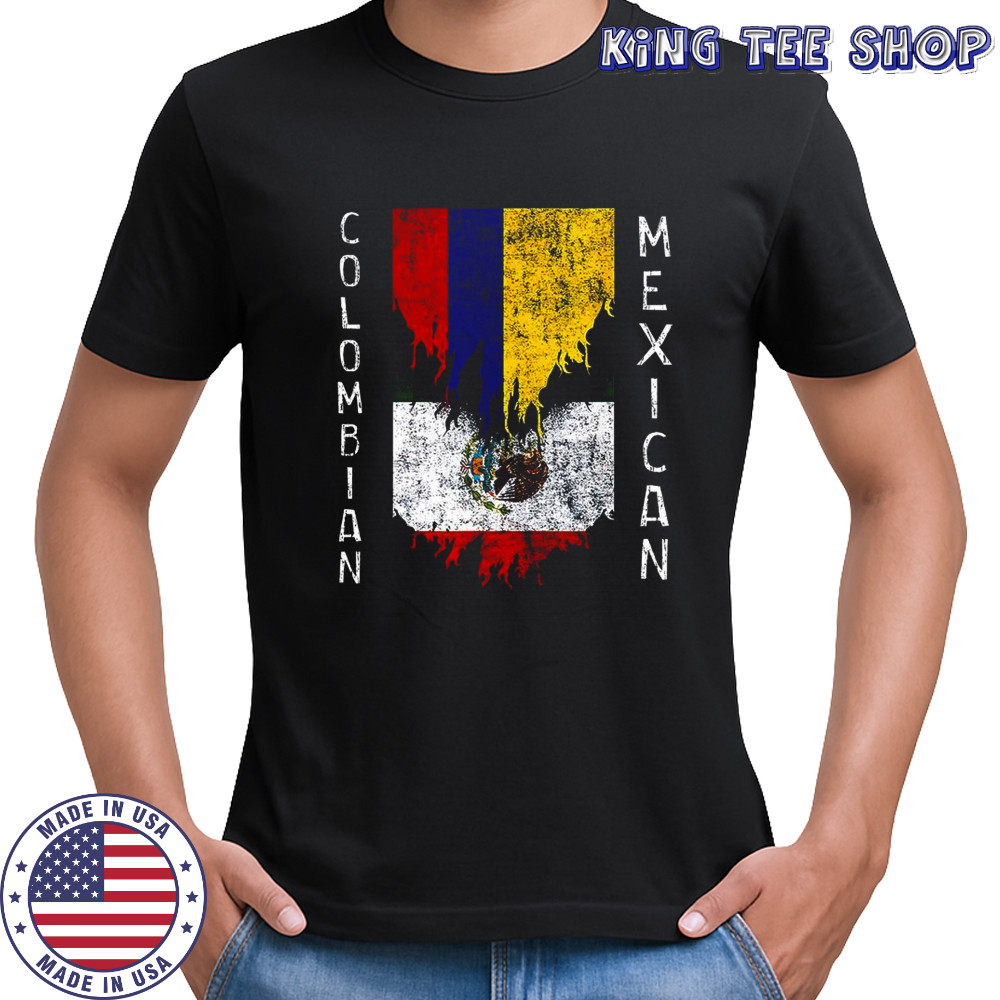 Colombian Mexican Flags Ripped Torn Colombia Mexico shirt Colombian Mexican Flags Ripped Torn Colombia Mexico shirt