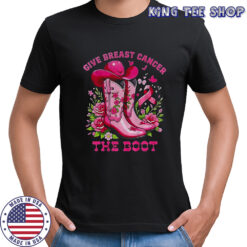 Cowboy boot give breast cancer the boot vintage shirt