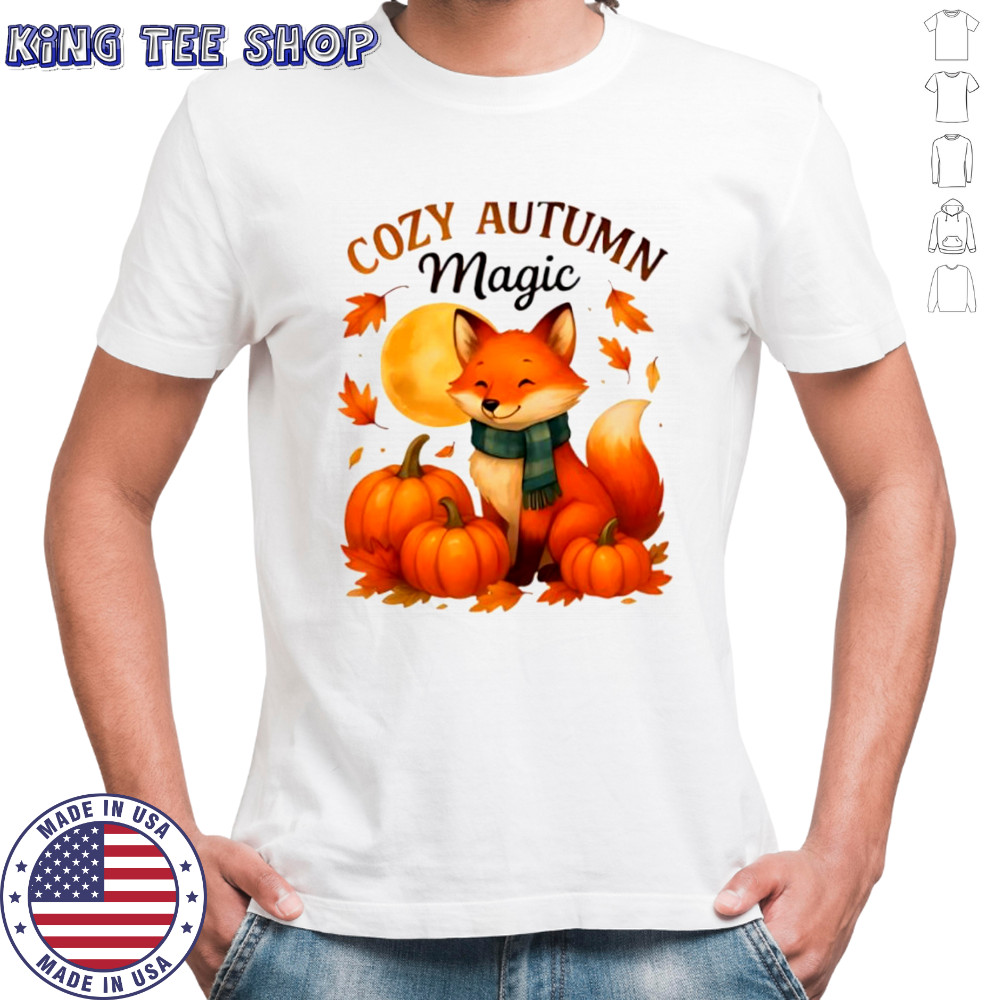 Cozy Autumn Magic Cute Fox halloween T-shirts