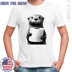 Cute Otter holding toilet paper funny meme shirt