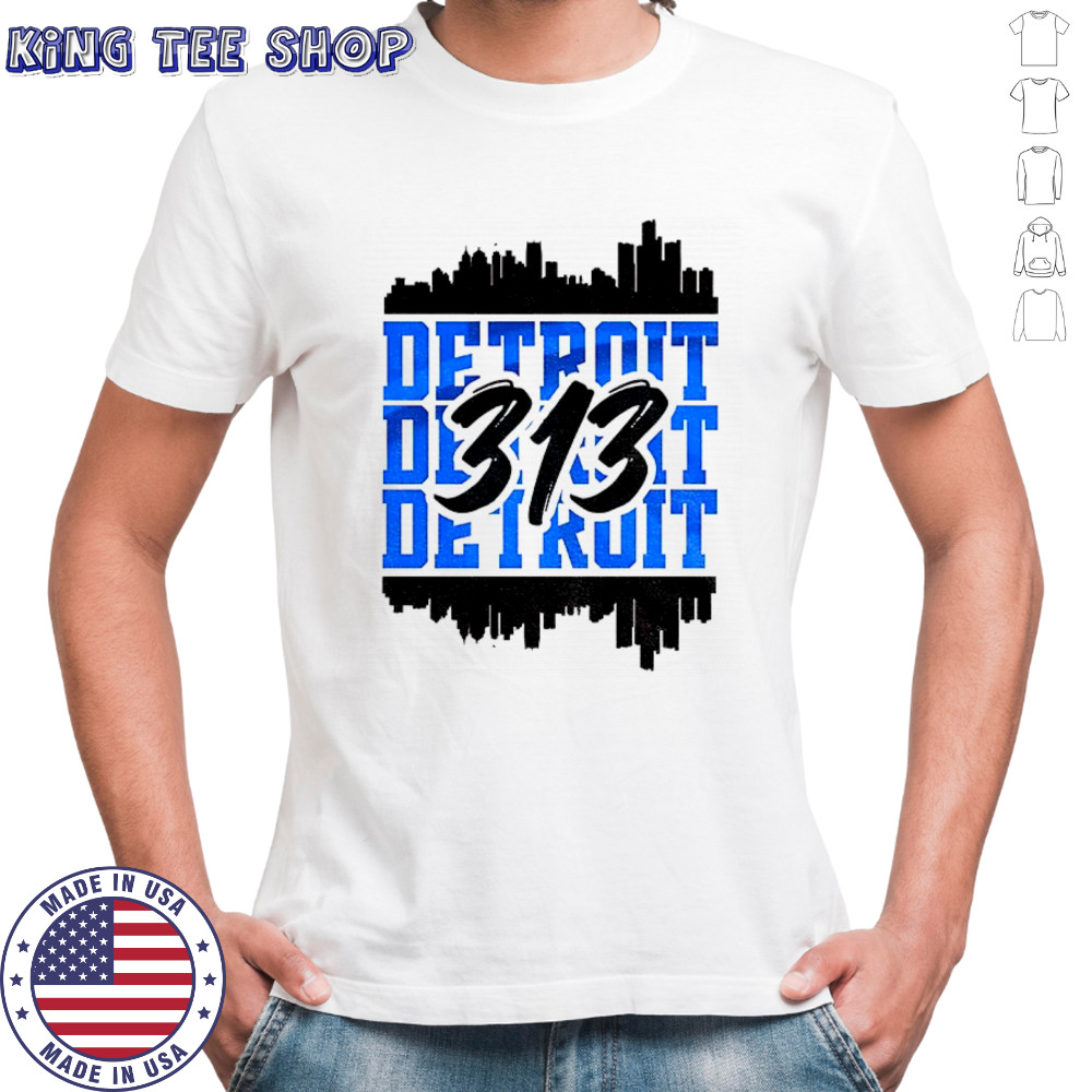 Detroit Skyline Detroit Lions 313 logo NFL 2025 shirt
