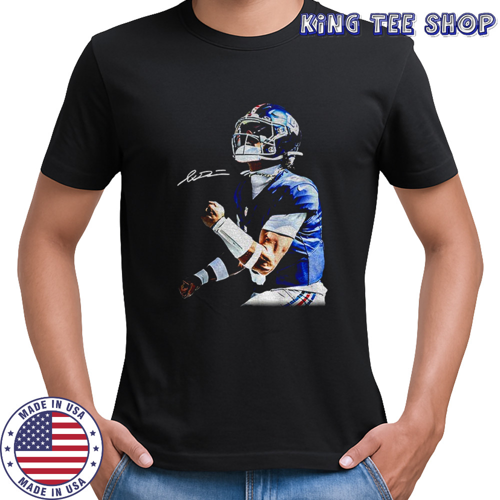 Jaxson Dart Aura New York Giants NFL Football signature shirt