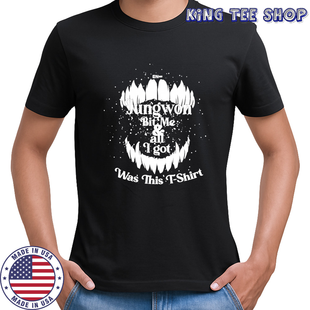 Jungwon Bit Me & all I got Was This T Shirt mouth with fangs shirt
