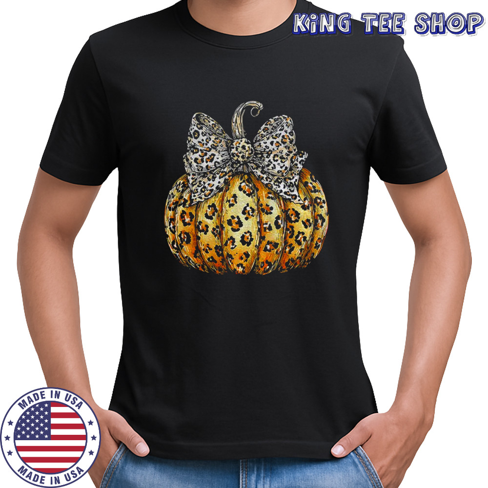 Leopard pumpkin preppy ghost boo spooky coquette Halloween shirt