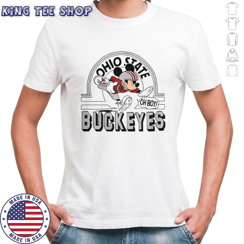 Mickey Mouse Disney X Ohio State Buckeyes Football Logo T-Shirt