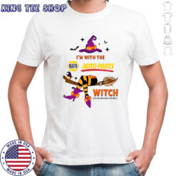 Napa Auto Parts I’m With The Witch She Has Me Under Her Spell Halloween T-Shirt