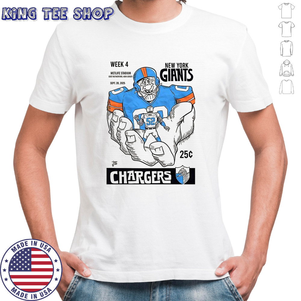New York Giants vs Los Angeles Chargers NFL 2025 week 4 MetLife stadium shirt