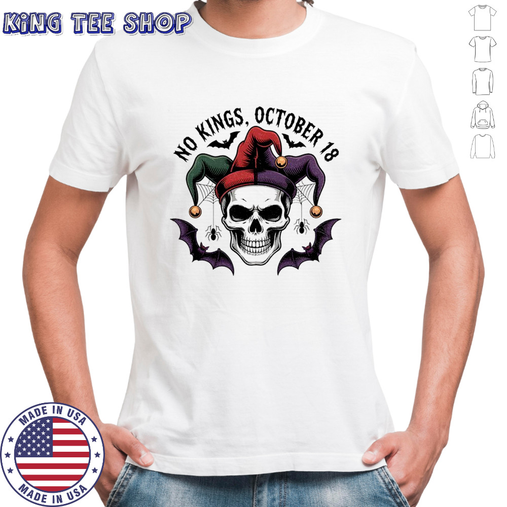 No Kings Day October 18 Cute Jester Skull Halloween shirt