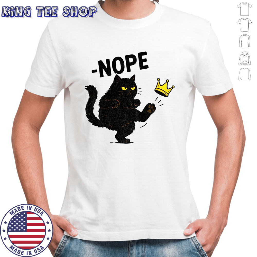 No Kings in America Black Cat Funny Political Meme shirt