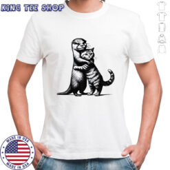 Otter hug cat funny meme shirt