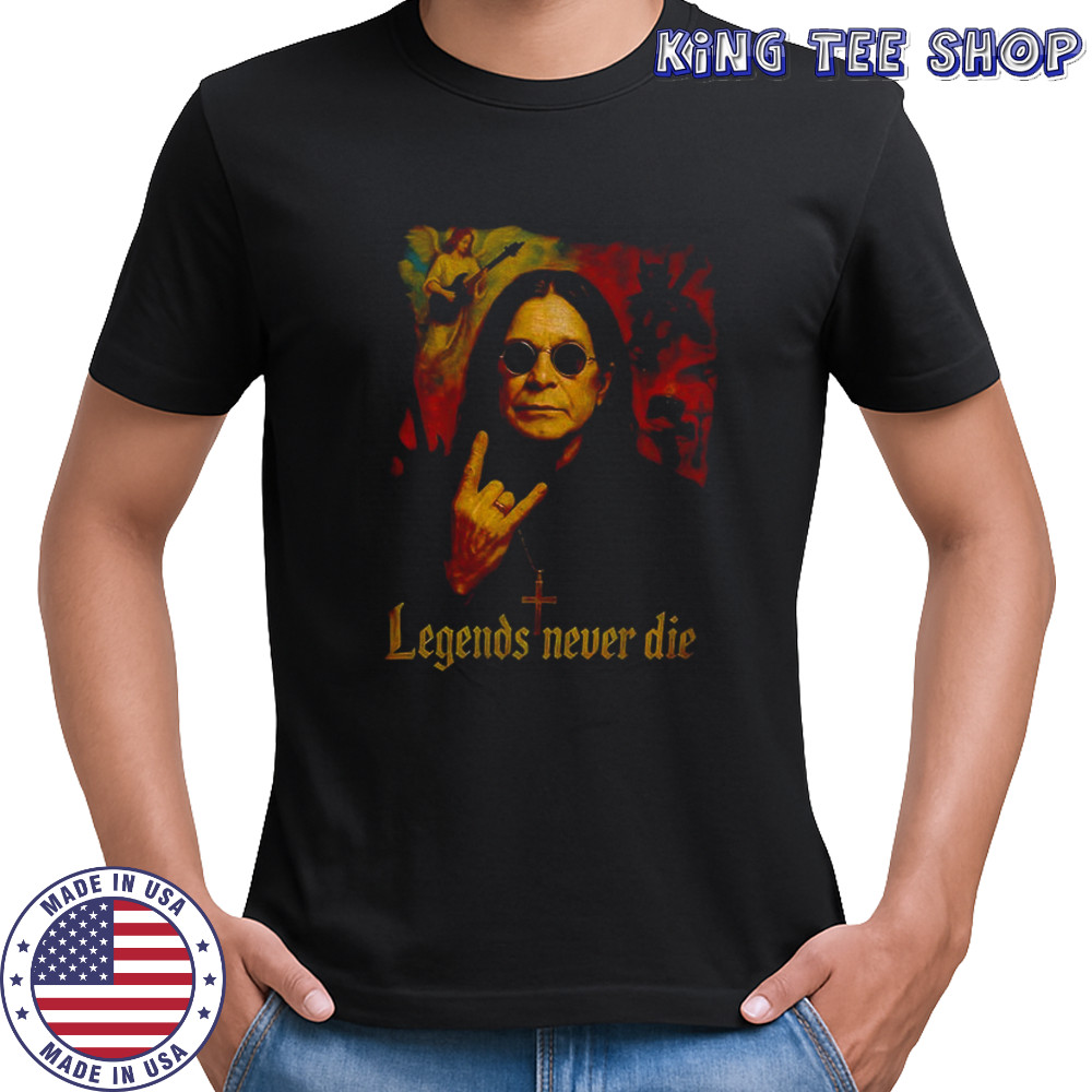 Ozzy Osbourne legends never die RIP 1948 2025 memorial shirt