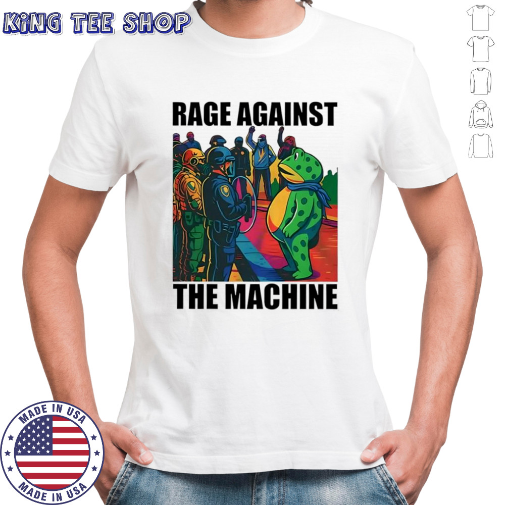 Portland frog colors rage against the machine shirt