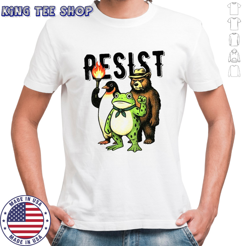 Resist Portland Frog Penguin Bear Resist Abolish ICE shirt