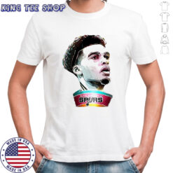 San Antonio Spurs Victor Wembanyama cartoon illustration portrait Double-Sided T-shirt