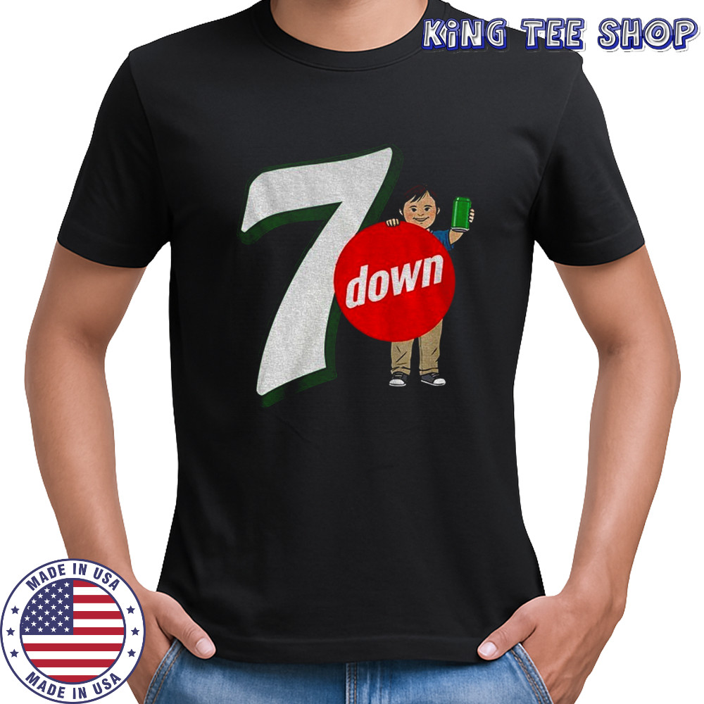 Seven down 7 up parody logo shirt
