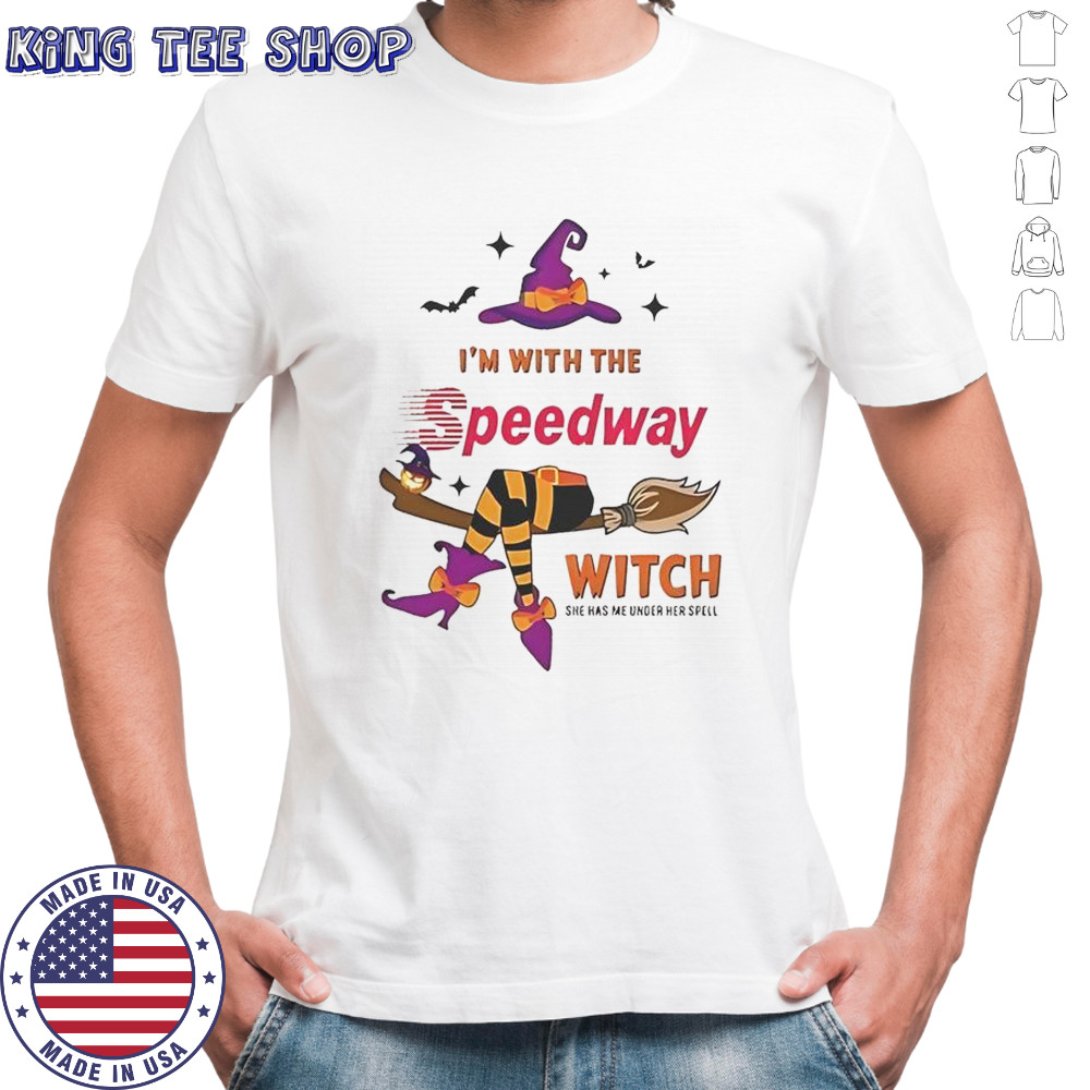 Speedway I’m With The Witch She Has Me Under Her Spell Halloween T-Shirt