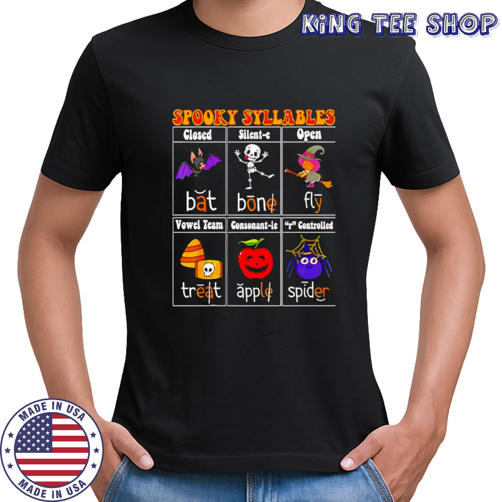 Spooky Syllables Teacher Funny Halloween shirt
