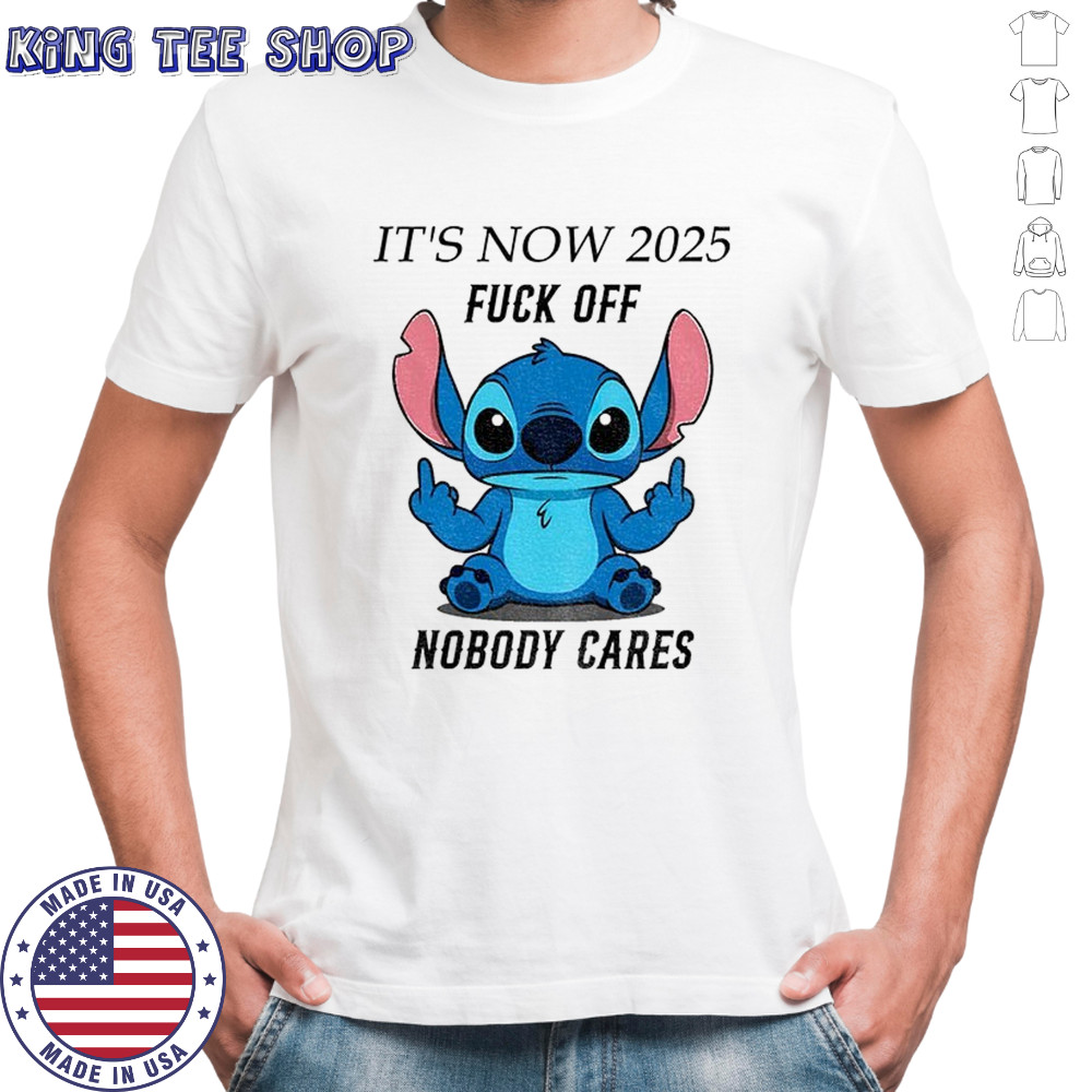 Stitch middle finger it’s now 2025 fuck off nobody cares shirt