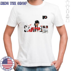 Travis Sanheim Philadelphia Flyers NHL logo signature shirt