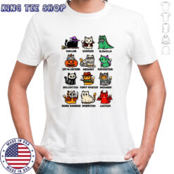 Trick or treat kitten dressed as Halloween characters shirt