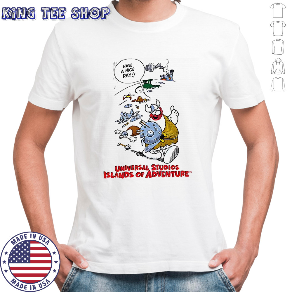 Universal studios islands of adventure Viking have a nice day vintage cartoon shirt