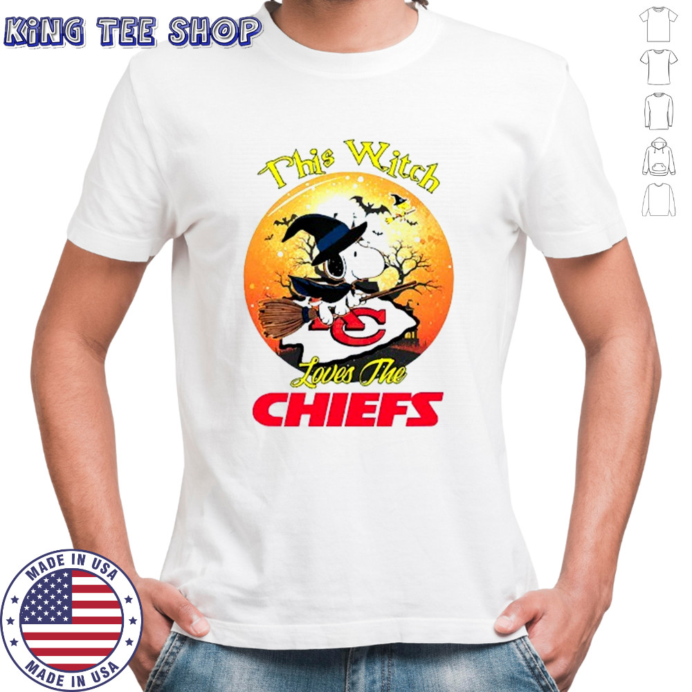 Witch Snoopy this witch loves the Kansas City Chiefs halloween shirt