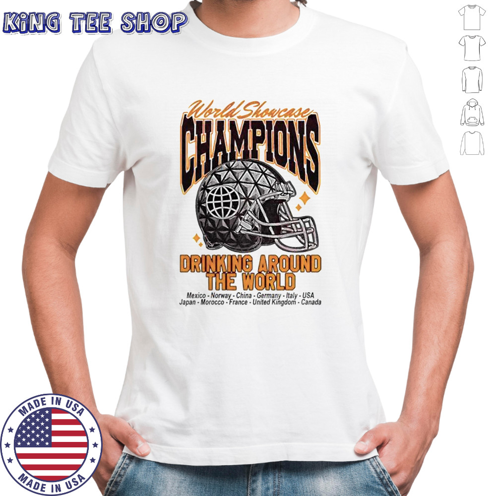 World Showcase Champions drinking around the world helmet shirt