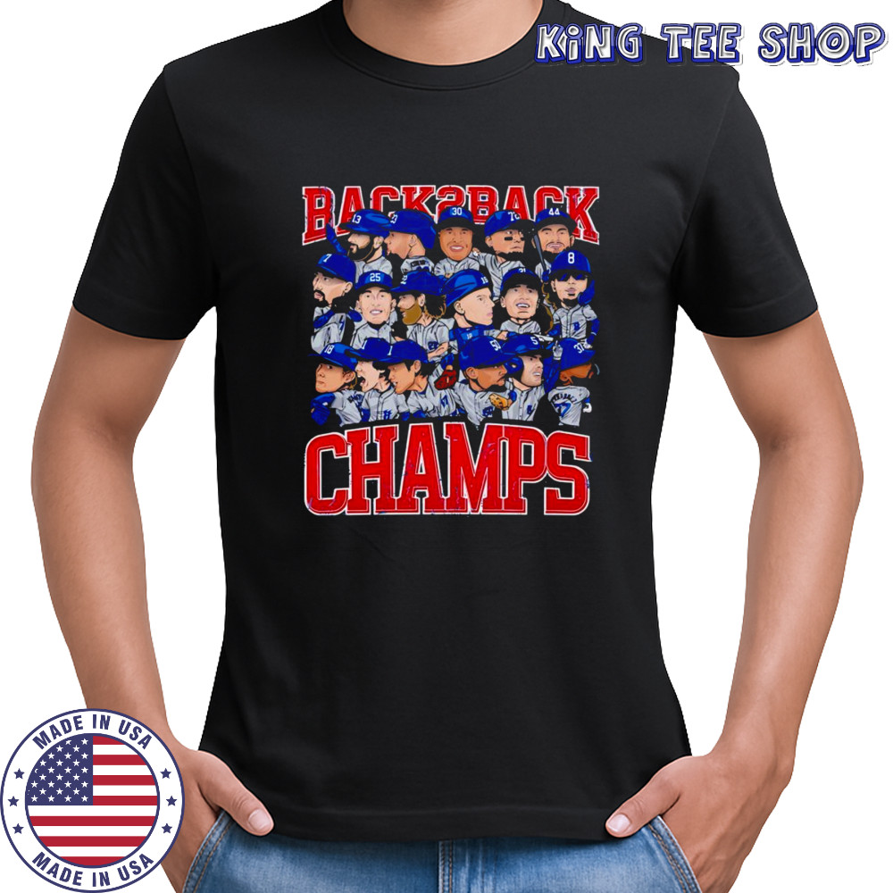 Back 2 back Champs Los Angeles Dodgers caricature shirt