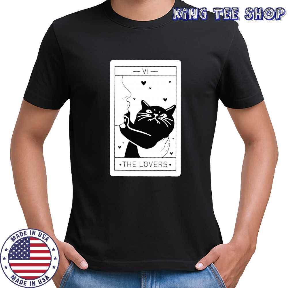 Black cat the Lovers card shirt