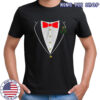 Christmas Tuxedo bow and mistletoe shirt