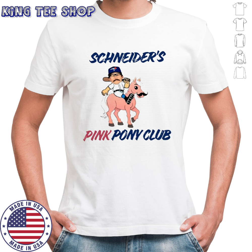 Davis Schneider Toronto Blue Jays Schneider’s Pink Pony Club shirt
