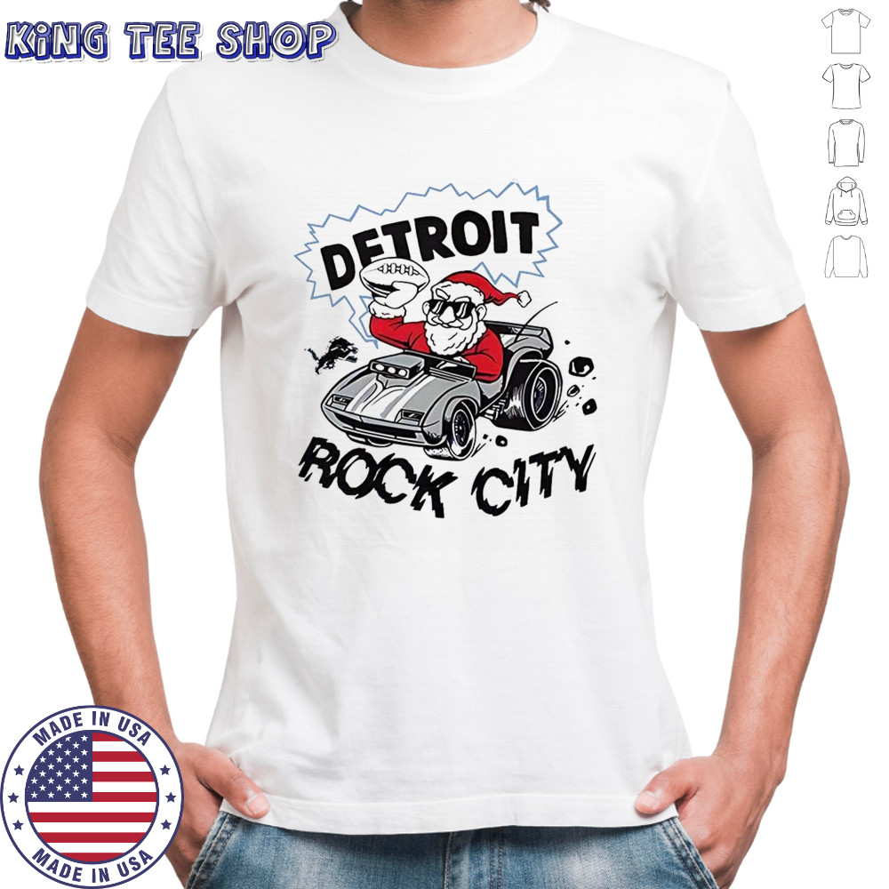 Detroit Lions football Santa Claus Rock city Christmas shirt