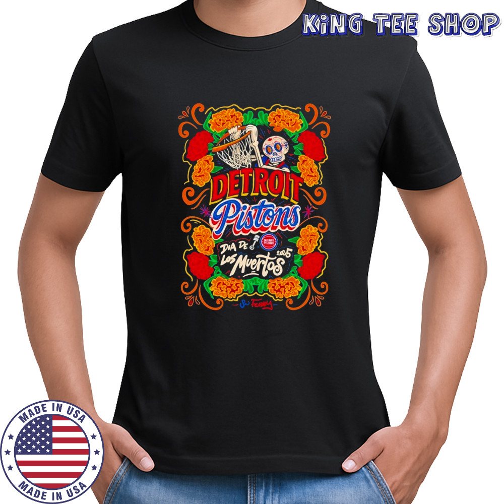 Detroit Pistons X SW Freddy Día De Los Muertos 2025 T-shirt