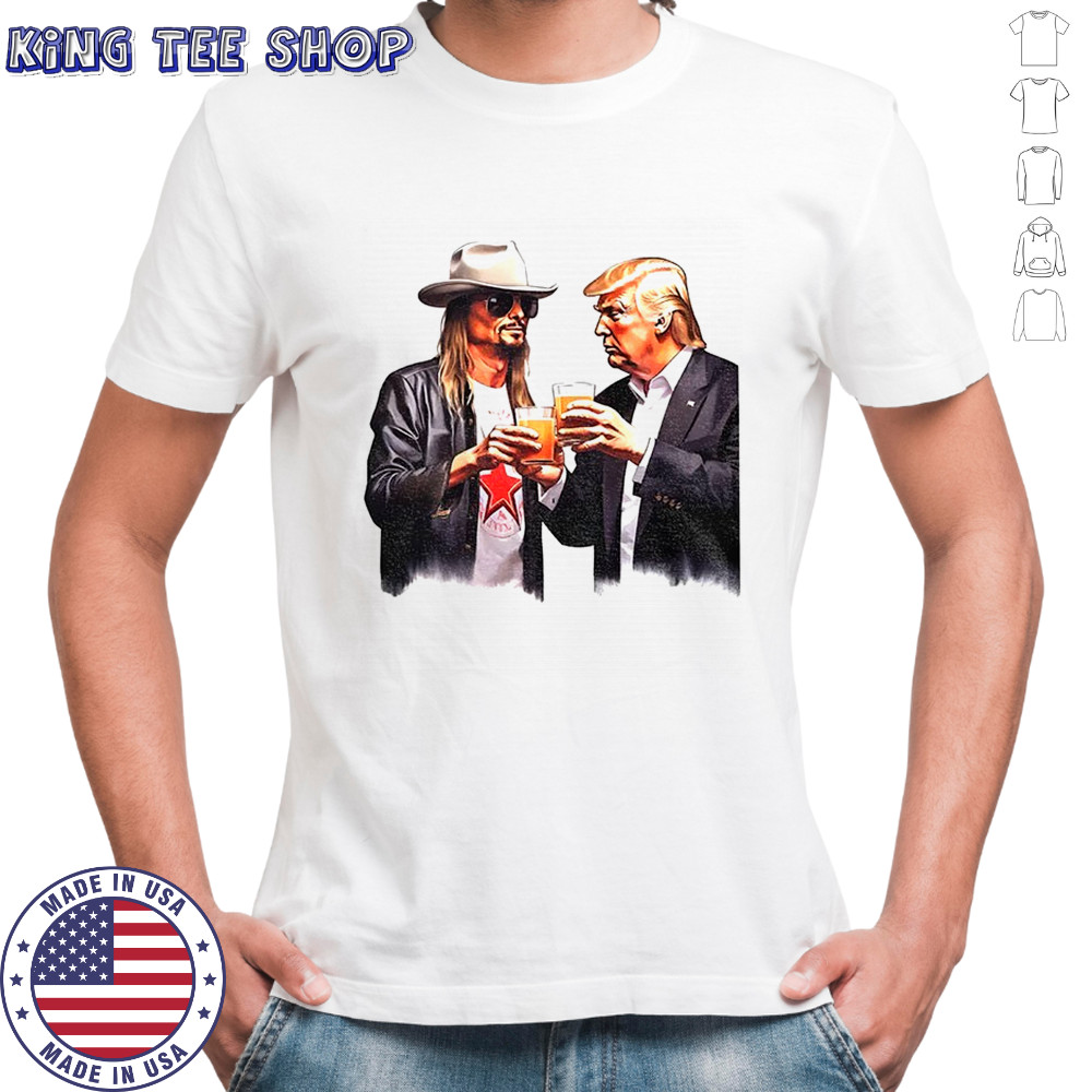 Donald Trump and Kid Rock drinking beer cartoon shirt
